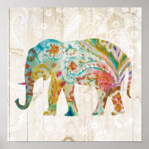 Poster Elefante de Boho Paisley II