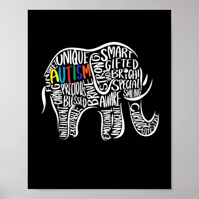 Poster Elefante de Consciência Autismo (Frente)
