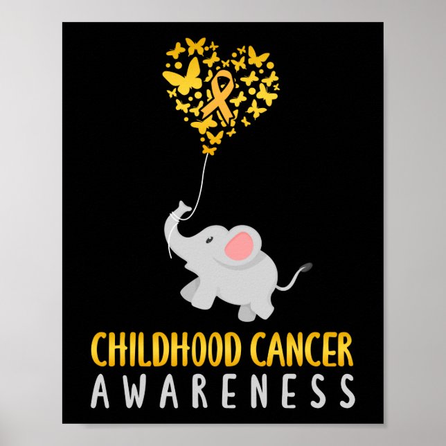Poster Elefante de Consciência do Cancer Infantil (Frente)
