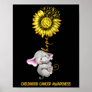 Poster Elefante de Esperança para a Conscientização do Câ