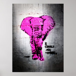 Pôster Elefante de Grafite rosa