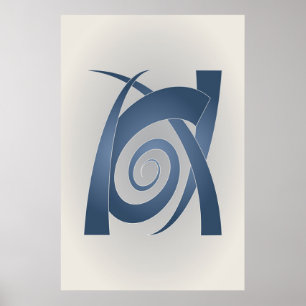 Poster Elefante de pedra azul