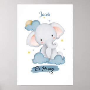 Poster Elefante de Pequenas Lições da Nuvem