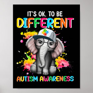 Poster Elefante De Sensibilização Autismo Flor Está Tudo 