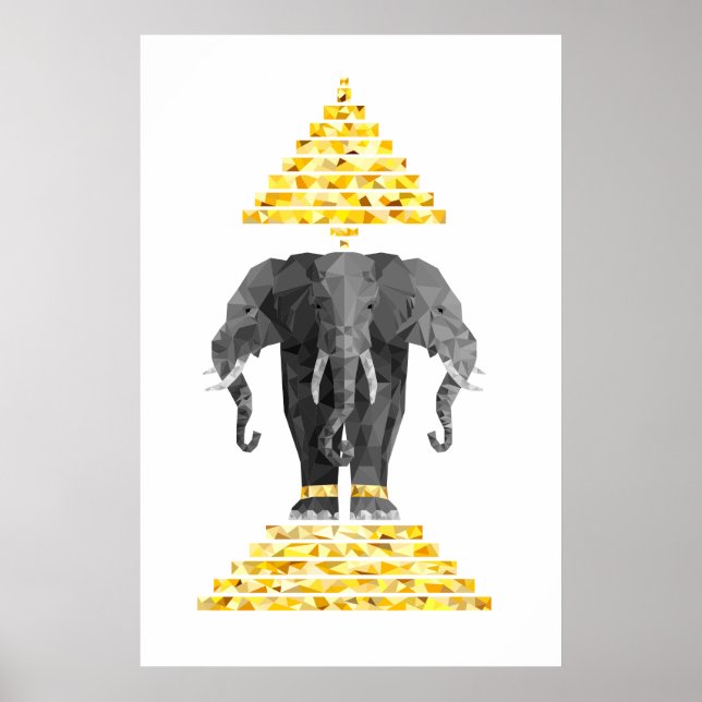 Poster Elefante de três cabeças (Frente)