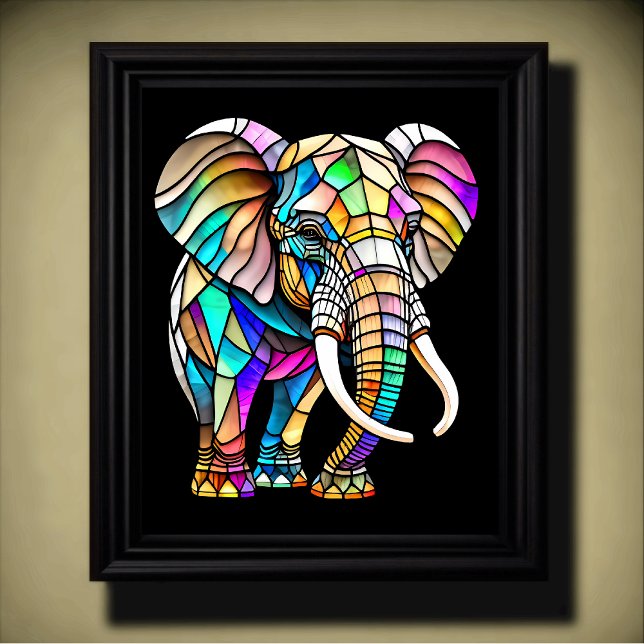 Poster Elefante De Vidro Com Aquarela 4:5 (Criador carregado)