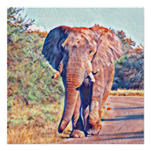 Pôster elefante do aquarell