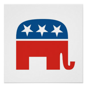 Pôster elefante do partido republicano dos estados unidos