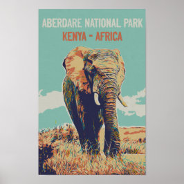 Poster Elefante do Quênia, Parque Nacional de Aberdare