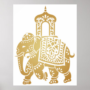 Poster Elefante Dourado