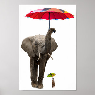 Poster Elefante e mouse