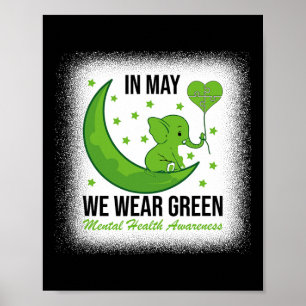 Poster Elefante Em Maio Vestimos Verde Para Saúde Mental