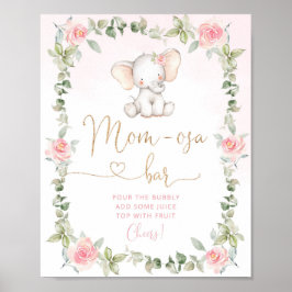 Poster Elefante floral rosa, Poster-bar-mãe-osa