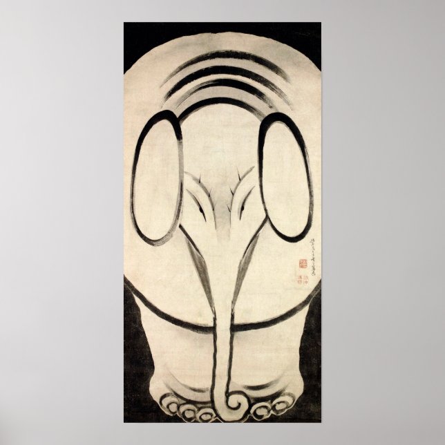 Poster Elefante Ito Jakuchu (Frente)