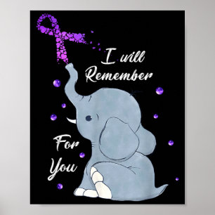 Poster Elefante Lembrar Para Conscientização do Alzheimer