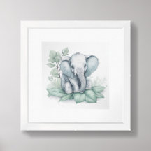 Elefante para Bebê Bonito no estilo Watercolor