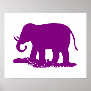 Pôster Elefante Roxo