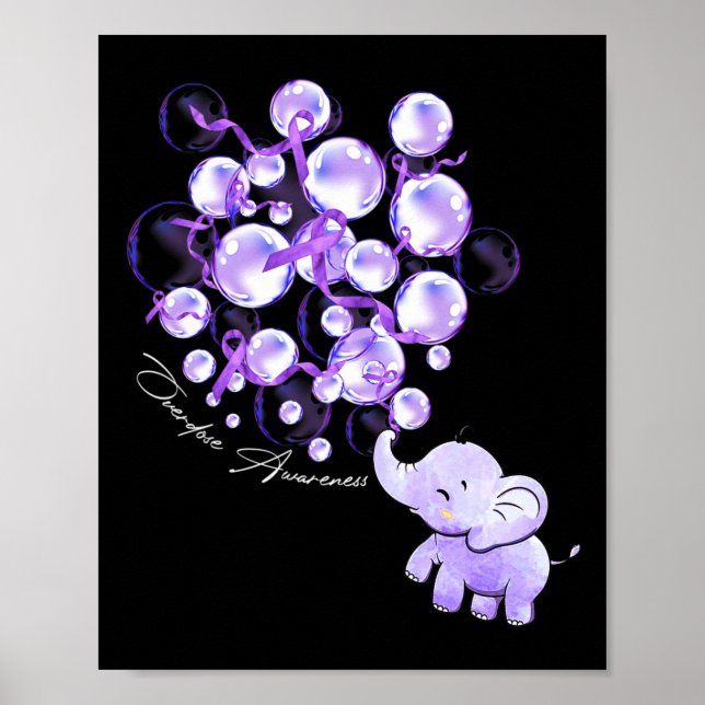 Poster Elefante Soprando Roxo-Roxo Sobredosagem (Frente)