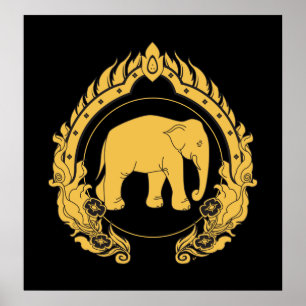 Poster Elefante Tailandês