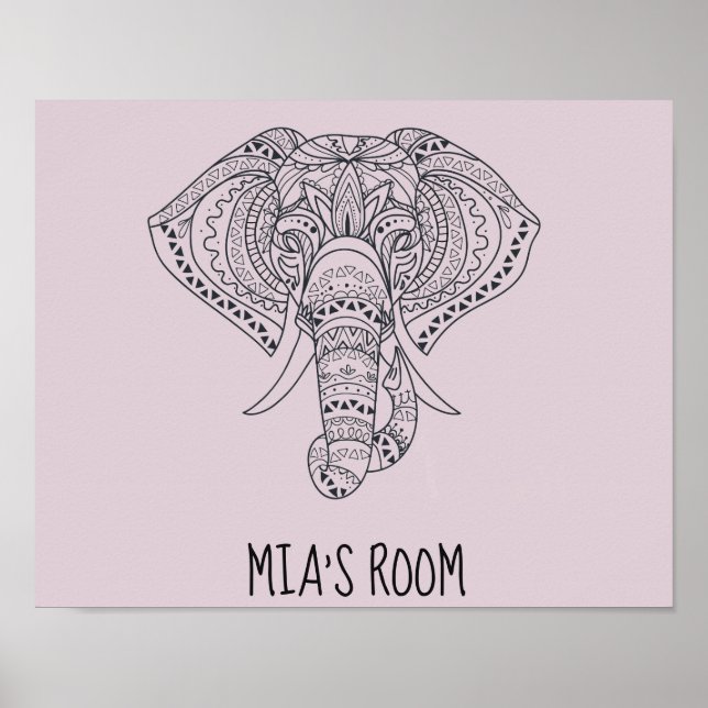 Poster Elefante tribal Arte animal africana (Frente)