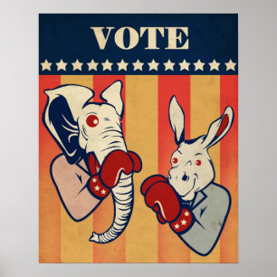 Pôster Elefante vs. Donkey