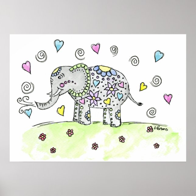 Poster Elefante Whimsy (Frente)