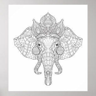 Pôster Elefante Zendoodle principal 2