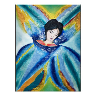 Pôster Élégance Ailée - peinture Abstraite de Femme