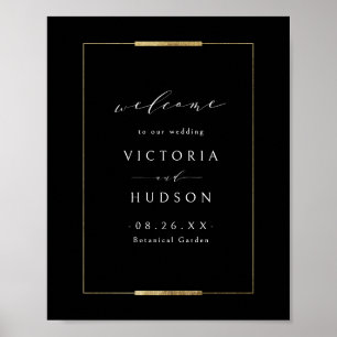 Poster Elegance Black Simple Wedding Frame