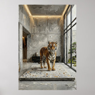 Poster Elegância Arquitetônica do Tigre – Minimalista de 