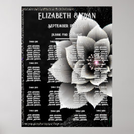 Poster Elegância Atemporal: Casamento Flor de Noiva Preto