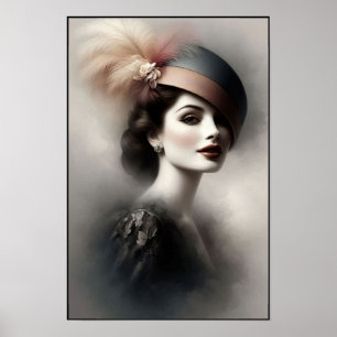 Poster Elegância Atemporal dos Anos 1940 na Moda Retro
