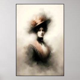Poster Elegância Atemporal em Retrato Sombrio