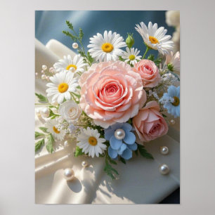 Poster Elegância atemporal floral encontra romance sussur