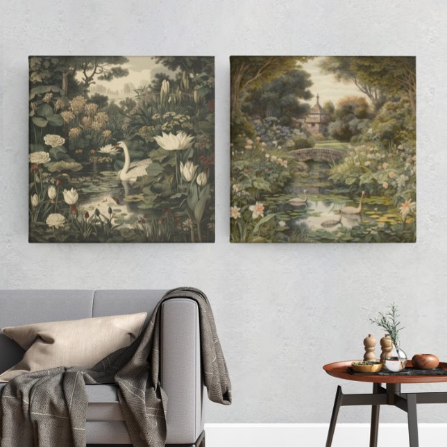 Poster Elegância Botânica - Cisne na Floresta (Criador carregado)