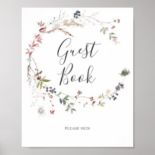 Poster Elegância Botânica de Feriado   Sinal de Livro de 