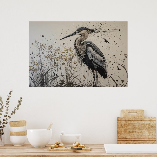 Poster Elegância da Garça (Cozinha)
