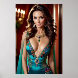 Poster Elegância da Mulher Turquesa (1)