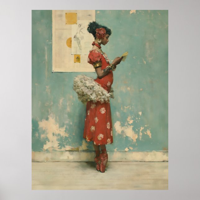 Poster Elegância de Ballet Vintage  (Frente)