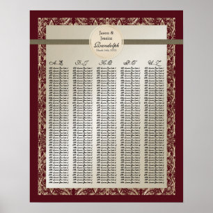 Poster Elegância de empate preto - Gráfico de assentos de