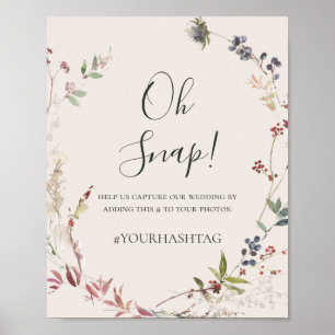 Poster Elegância de Férias Botânica Champanhe Oh Snap H