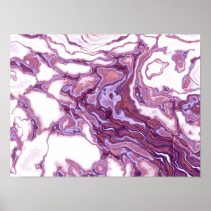 Poster Elegância de Mármore Roxo Rosa