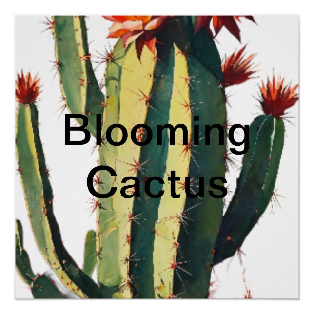 Pôster Elegância do Deserto: Cactus Bloqueando (Frente)