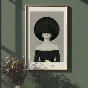 Poster Elegância do eterno: Retrato da Moda do Chapéu Exa