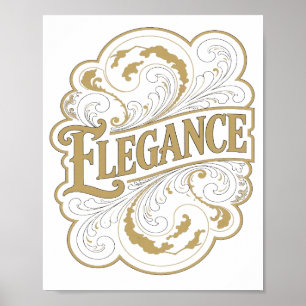Poster Elegância Dourada Tendência Design de Declaração