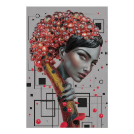 Pôster Elegância em Linhas: Profundidade 3D de uma Prof L