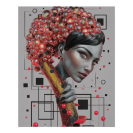 Pôster Elegância em Linhas: Profundidade 3D de uma Prof L