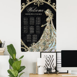 Poster Elegância em ouro e preto.