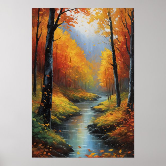 Poster Elegância em queda, Folhas do outono (Frente)