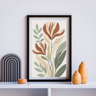 Poster Elegância Flor de Ferrugem I – Botânica Minimalist